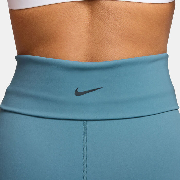 Nike Women's One Dri-FIT Fold-Over Yoga Pants Green Nike Women's One Dri-FIT Fold-Over Yoga Pants Green image number 2