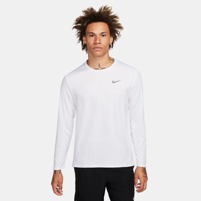 Nike Men's Miler Dri-FIT UV Running Top White Nike Men's Miler Dri-FIT UV Running Top White image number 0