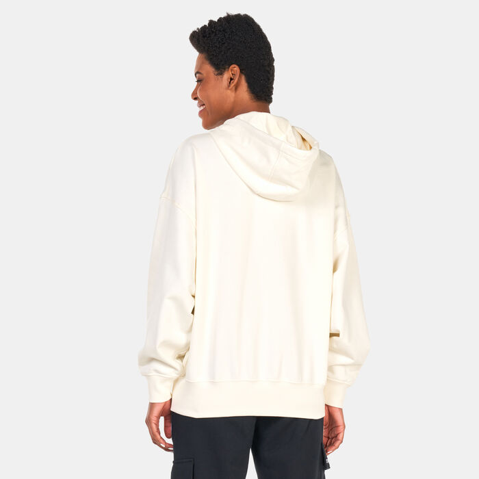Converse Women's Oversized Full-Zip Hoodie White Converse Women's Oversized Full-Zip Hoodie White image number 1