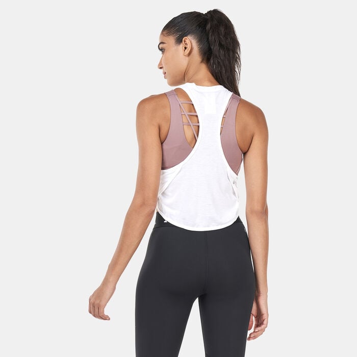 adidas Women's Aeroready Made For Training Floral Tank Top White adidas Women's Aeroready Made For Training Floral Tank Top White image number 1