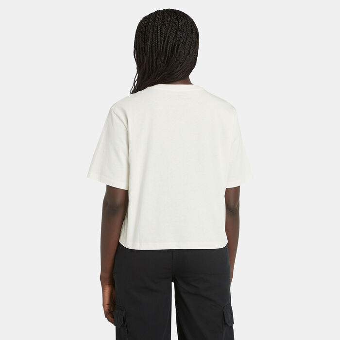 Timberland Women's Stack Logo T-Shirt White image number 1