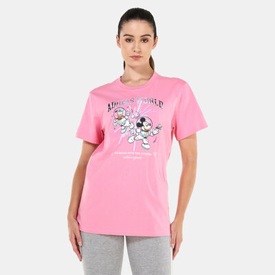 adidas Originals Women's Disney Graphic T-Shirt Pink