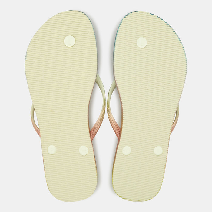 Havaianas Women's Slim Gradient Sunset Flip Flops yellow Havaianas Women's Slim Gradient Sunset Flip Flops yellow image number 1