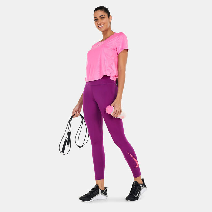 Nike Women's One Dri-FIT 7/8 Leggings Purple Nike Women's One Dri-FIT 7/8 Leggings Purple image number 2