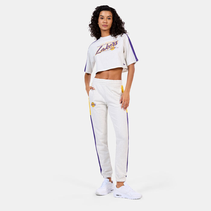 New Era Women's NBA Los Angeles Lakers Colourblock Crop Top Grey New Era Women's NBA Los Angeles Lakers Colourblock Crop Top Grey image number 2