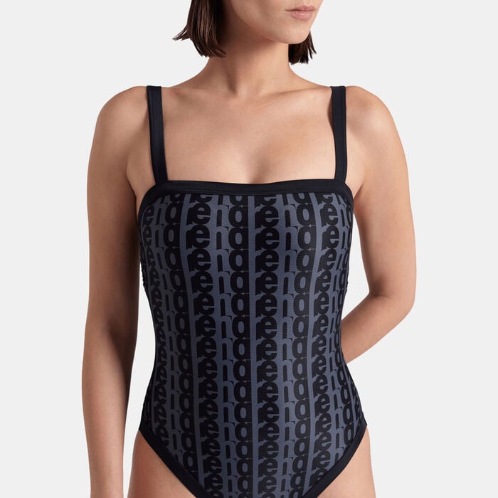 Arena Women's Monogram One-Piece Swimsuit Black Arena Women's Monogram One-Piece Swimsuit Black image number 3