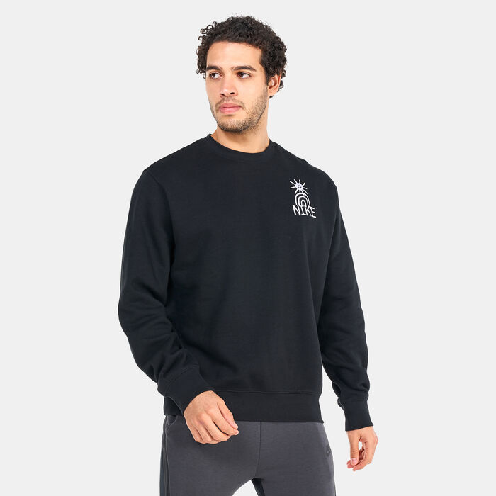 Nike Men's Sportswear Fleece Crew Sweatshirt Black Nike Men's Sportswear Fleece Crew Sweatshirt Black image number 0