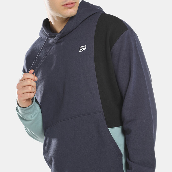 PUMA Men's Downtown Colorblock Hoodie Blue PUMA Men's Downtown Colorblock Hoodie Blue image number 3