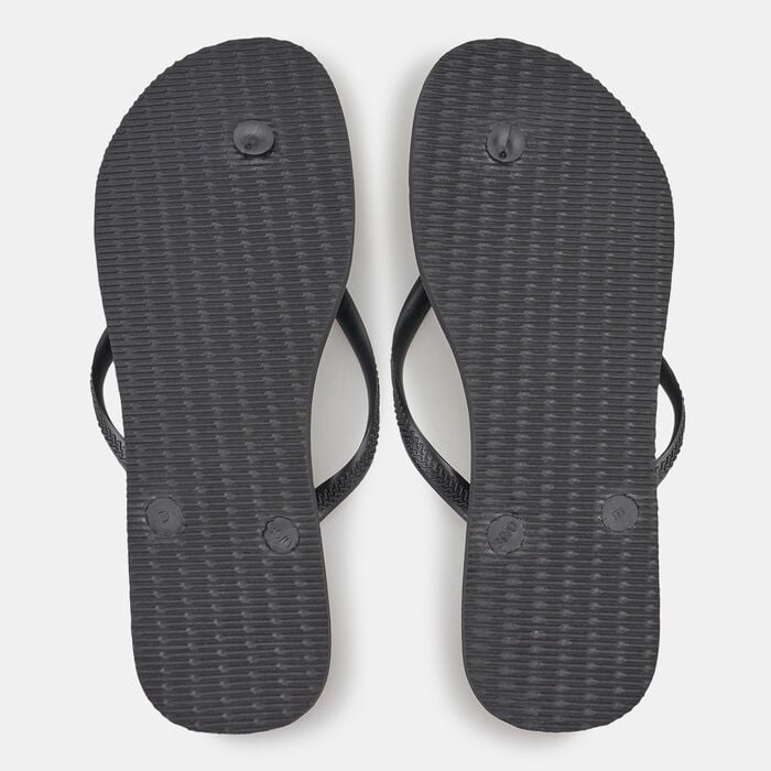 Havaianas Women's Slim Floral Flip Flops Black Havaianas Women's Slim Floral Flip Flops Black image number 1
