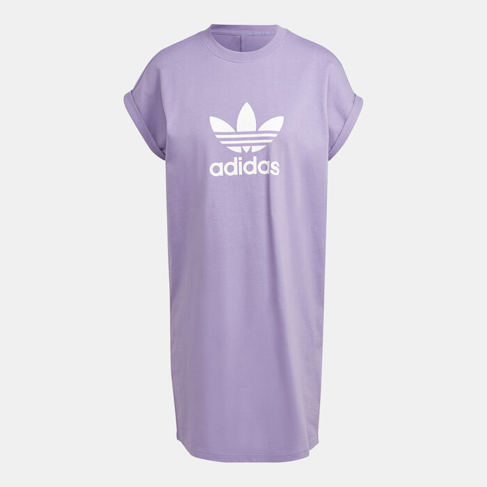 adidas Originals Women's Adicolor Classics Trefoil Tee Dress Purple adidas Originals Women's Adicolor Classics Trefoil Tee Dress Purple image number 0