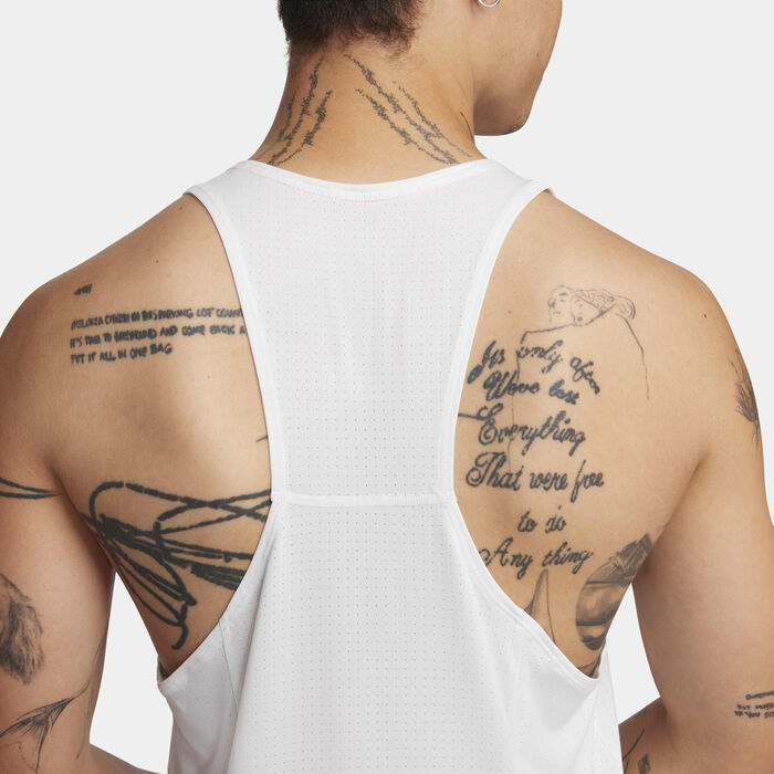 Nike Men's Fast Dri-FIT Running Vest White Nike Men's Fast Dri-FIT Running Vest White image number 4