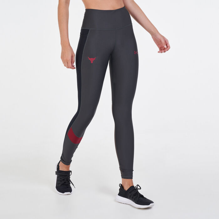 Buy Under Armour Women's UA Project Rock HeatGear® No-Slip Waistband  Leggings Grey in KSA -SSS