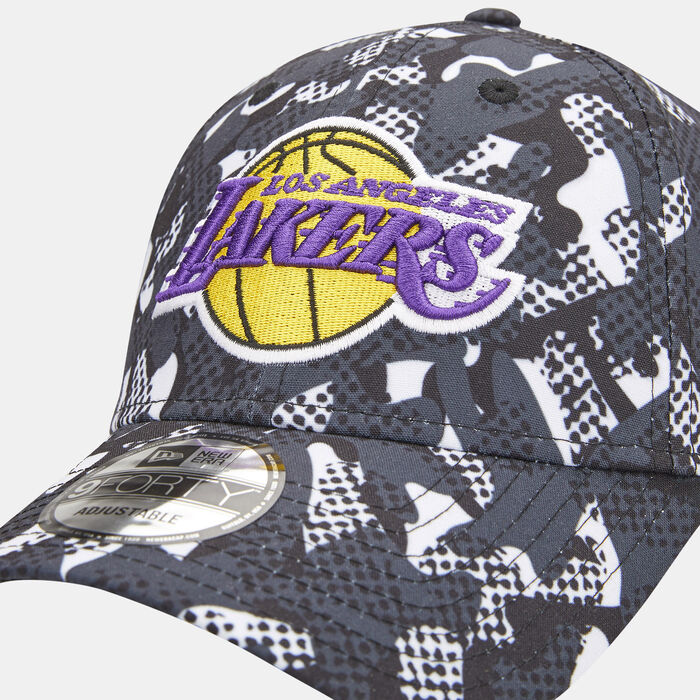 New Era Men's NBA Los Angeles Lakers Seasonal Print 9FORTY Cap Black image number 2