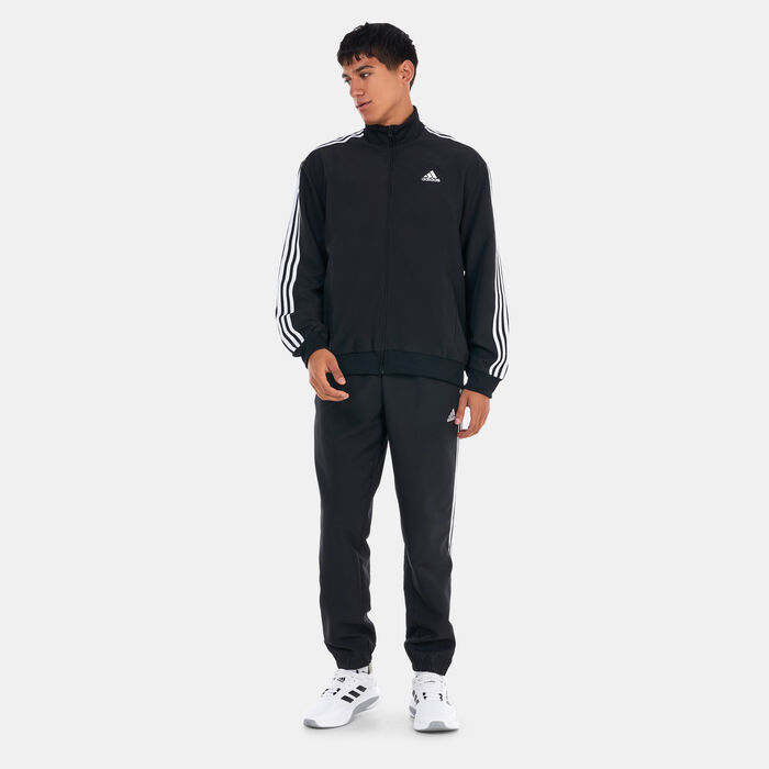adidas Men's 3-Stripes Woven Track Suit Black adidas Men's 3-Stripes Woven Track Suit Black image number 0