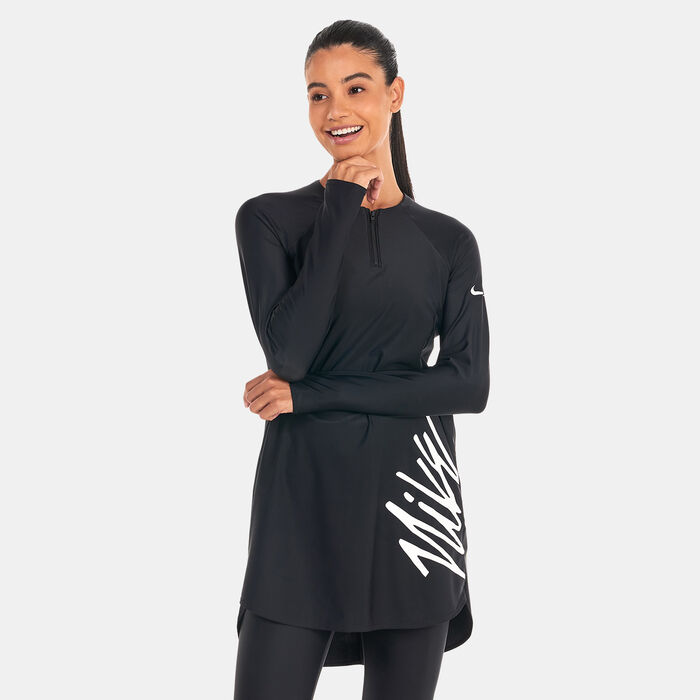 Nike Swim Women's Victory Logo Full Coverage Swimming Tunic Black Nike Swim Women's Victory Logo Full Coverage Swimming Tunic Black image number 0