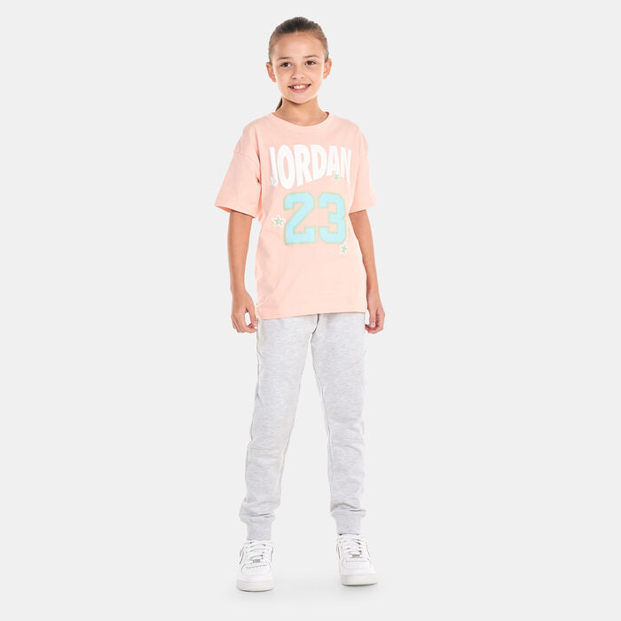 Jordan Kids' Icon Play Team T-Shirt (Older Kids) Pink image number 2
