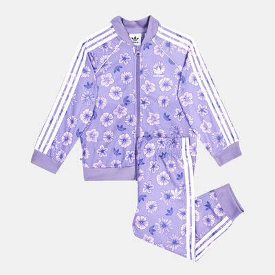 adidas Originals Kids' Floral Sweat Suit Set Purple adidas Originals Kids' Floral Sweat Suit Set Purple