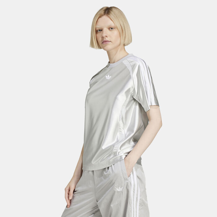 adidas Originals Women's Adicolor Teamgeist T-Shirt Silver adidas Originals Women's Adicolor Teamgeist T-Shirt Silver image number 0
