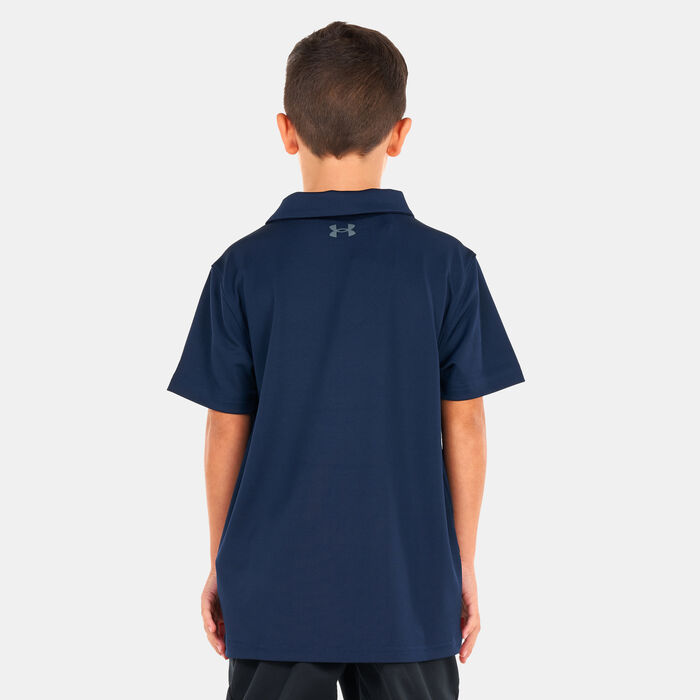 Under Armour Kids' UA Performance Polo Shirt Blue Under Armour Kids' UA Performance Polo Shirt Blue image number 1