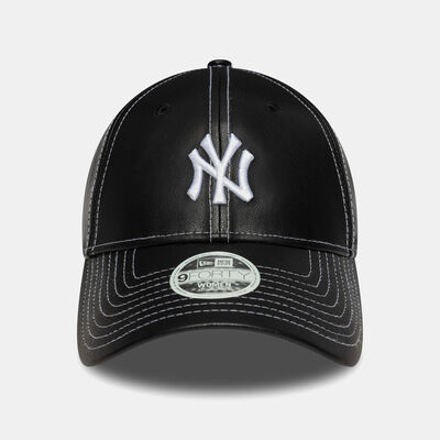 New Era Women's MLB New York Yankees Topstitch PU 9FORTY Cap Black