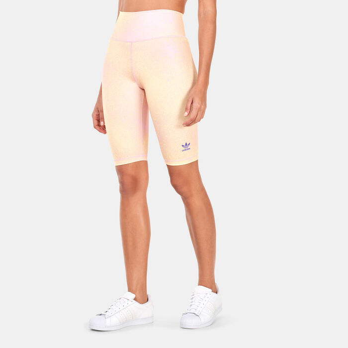 adidas Originals Women's Allover Print Bike Leggings Pink adidas Originals Women's Allover Print Bike Leggings Pink image number 0