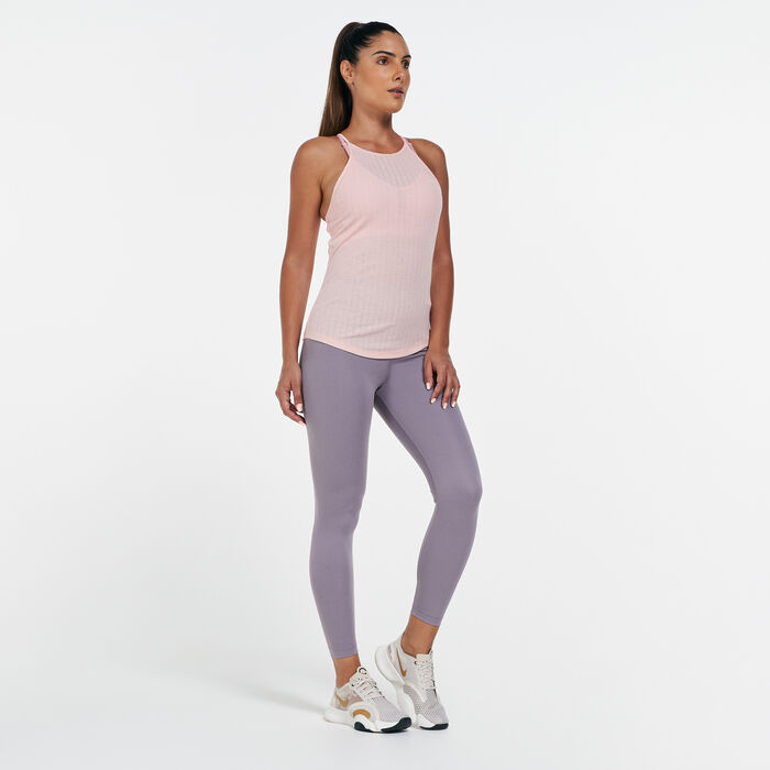 Buy Nike Women's Yoga Pointelle Tank Top Orange in KSA -SSS