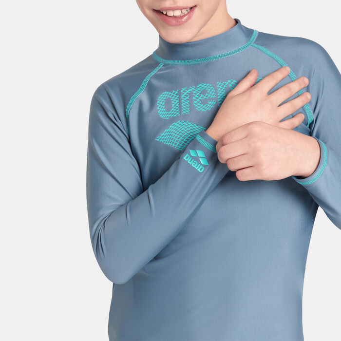 Arena Kids' Graphic Swimming Rashguard Grey Arena Kids' Graphic Swimming Rashguard Grey image number 3