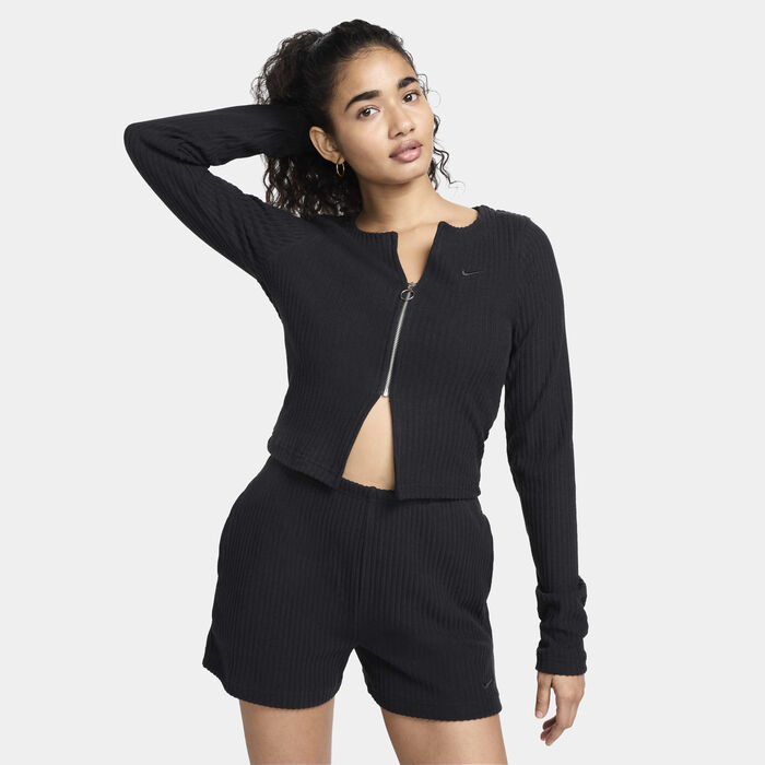 Nike Women's Sportswear Chill Full-Zip Cardigan Black image number 0
