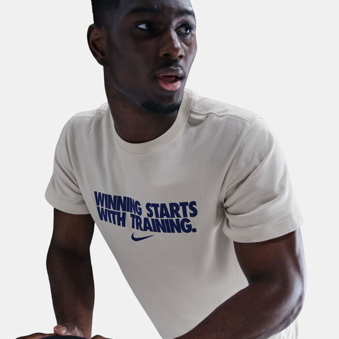 Nike Men's Dri-FIT Winning Training T-Shirt Ivory Nike Men's Dri-FIT Winning Training T-Shirt Ivory image number 4