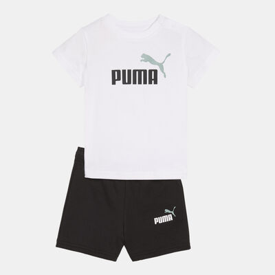 PUMA Kids' Minicats Essentials T-Shirt and Shorts Set White