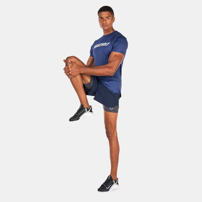 SQUATWOLF Men's Limitless 2-in-1 Training Shorts Blue SQUATWOLF Men's Limitless 2-in-1 Training Shorts Blue image number 2