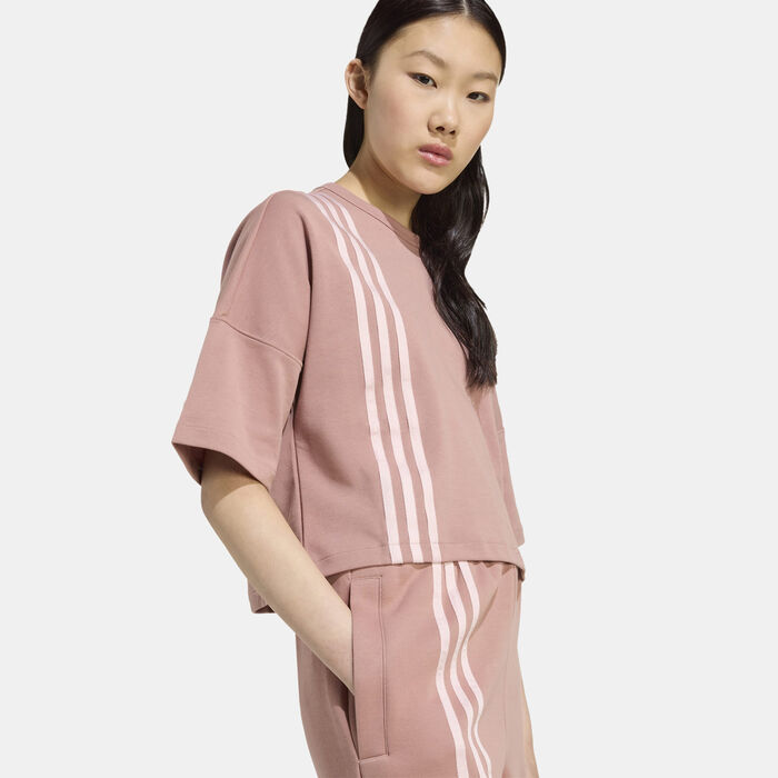 adidas Originals Women's Off-Placed 3-Stripes T-Shirt Pink adidas Originals Women's Off-Placed 3-Stripes T-Shirt Pink image number 3