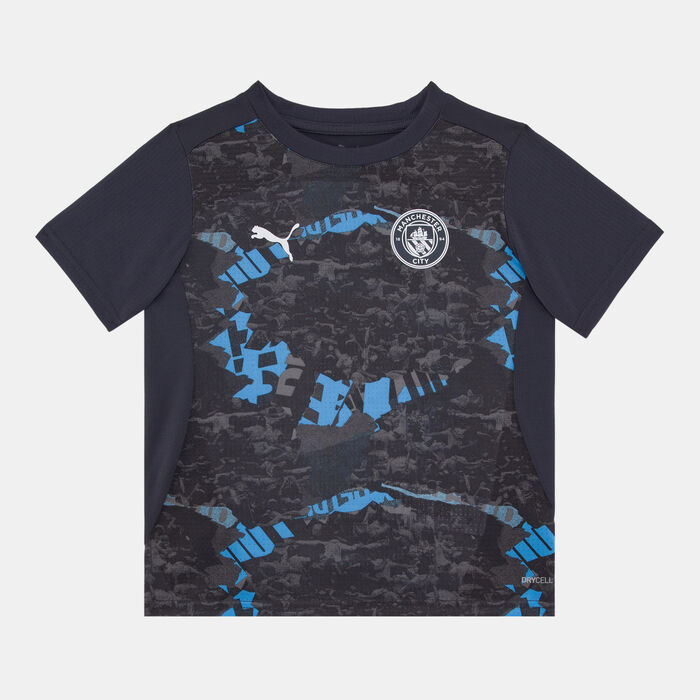 PUMA Kids' Manchester City Pre-Match Football Top Grey PUMA Kids' Manchester City Pre-Match Football Top Grey image number 0