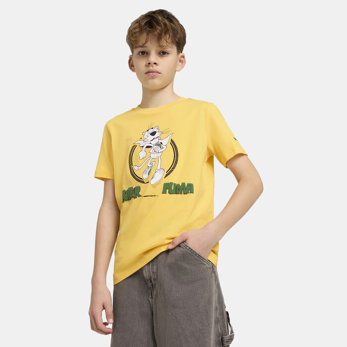 PUMA Kids' Super Graphic T-Shirt yellow PUMA Kids' Super Graphic T-Shirt yellow image number 0