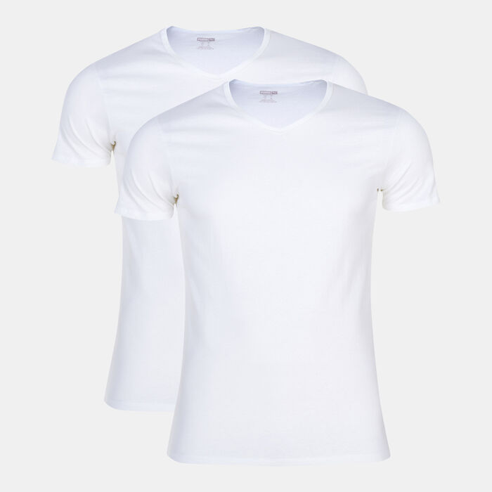 PUMA Men's Basic Logo T-Shirt (2 Pack) White PUMA Men's Basic Logo T-Shirt (2 Pack) White image number 0