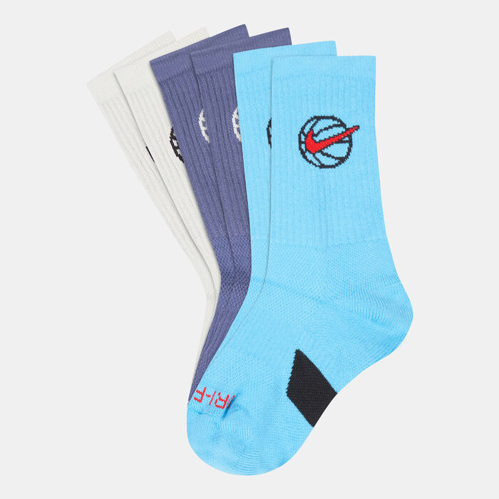 Nike Everyday Crew Basketball Socks (3 Pairs) Multi-Color image number 0