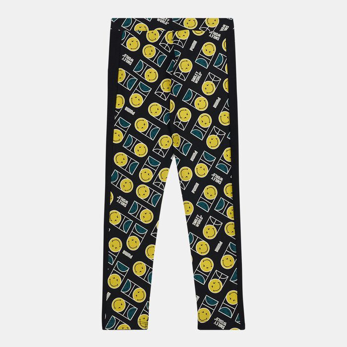 PUMA Kids' x SmileyWorld T7 Printed Leggings Black PUMA Kids' x SmileyWorld T7 Printed Leggings Black image number 1