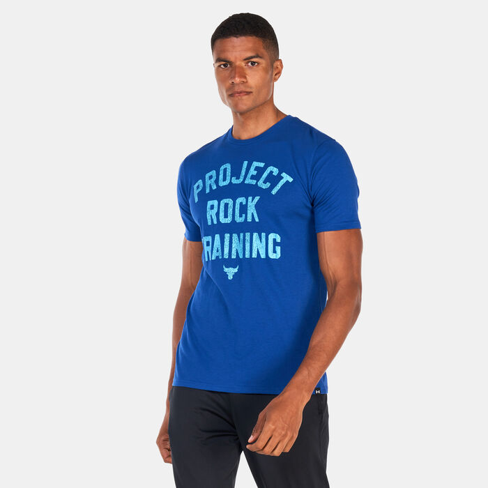Under Armour Men's Project Rock Training T-Shirt Blue Under Armour Men's Project Rock Training T-Shirt Blue image number 0