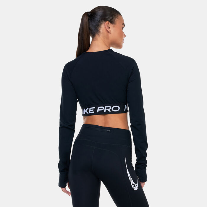 Nike Women's Pro Dri-FIT Crop Top Black Nike Women's Pro Dri-FIT Crop Top Black image number 1