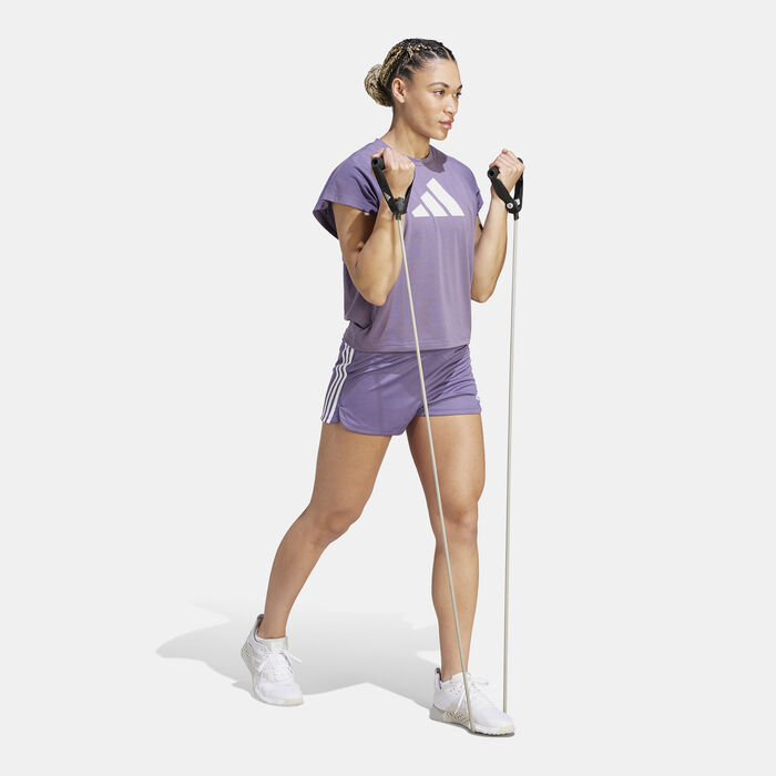 adidas Women's Train Icon Logo Training T-Shirt Purple adidas Women's Train Icon Logo Training T-Shirt Purple image number 2