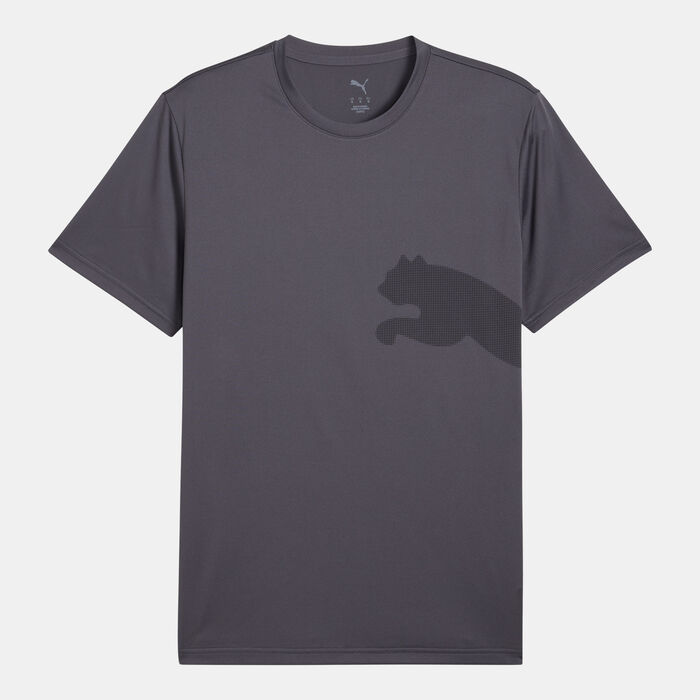 PUMA Men's Train All Day Big Logo T-Shirt Grey PUMA Men's Train All Day Big Logo T-Shirt Grey image number 0