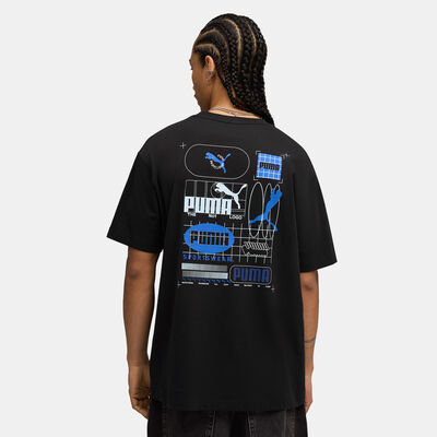 PUMA Men's Graphic Grid T-Shirt Black