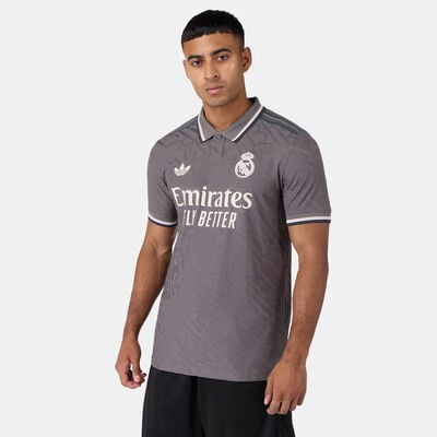 adidas Men's Real Madrid 24/25 Third Authentic Football Jersey Grey adidas Men's Real Madrid 24/25 Third Authentic Football Jersey Grey