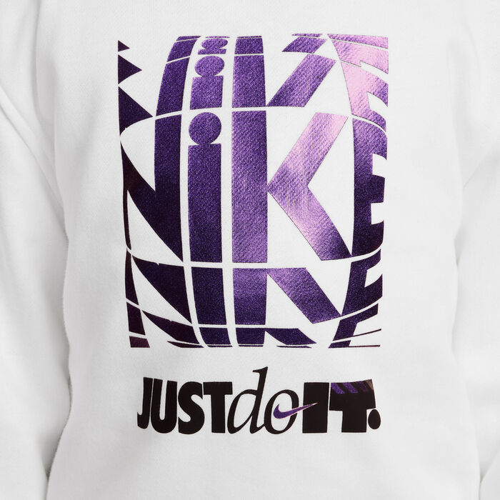 Nike Kids' Sportswear Club French-Terry Hoodie White Nike Kids' Sportswear Club French-Terry Hoodie White image number 4