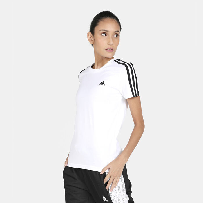 adidas Women's Essentials 3-Stripes T-Shirt White adidas Women's Essentials 3-Stripes T-Shirt White image number 0