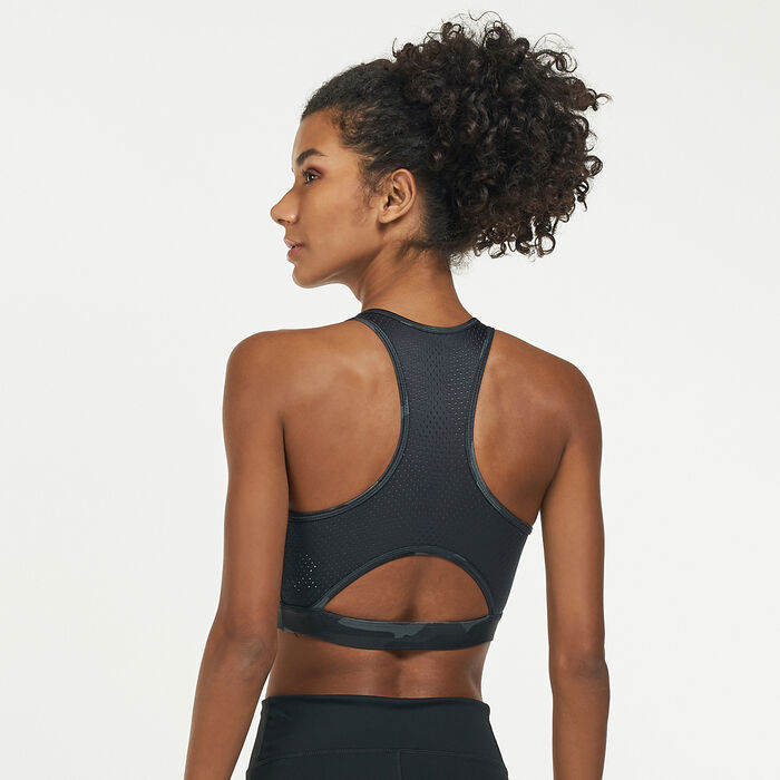 Nike Women's Dri-FIT High Neck Camo Sports Bra Grey Nike Women's Dri-FIT High Neck Camo Sports Bra Grey image number 1