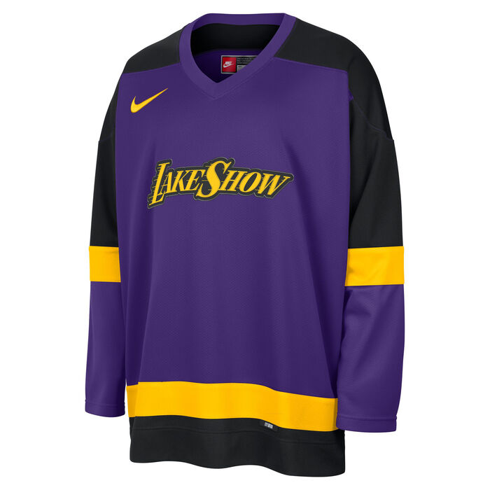 Nike Men's NBA Los Angeles Lakers City Edition Hockey Jersey Purple Nike Men's NBA Los Angeles Lakers City Edition Hockey Jersey Purple image number 0