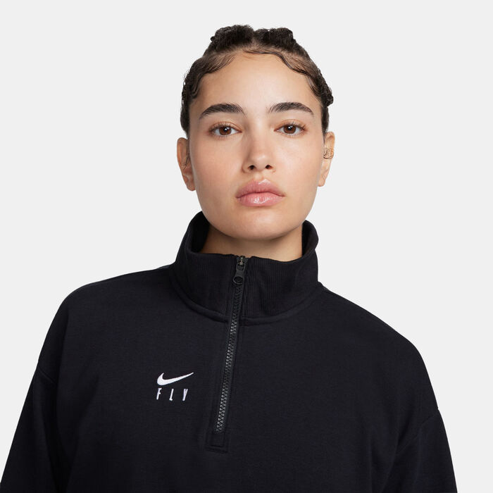 Nike Women's Swoosh Fly 1/4-Zip Basketball Graphic Top Black Nike Women's Swoosh Fly 1/4-Zip Basketball Graphic Top Black image number 3