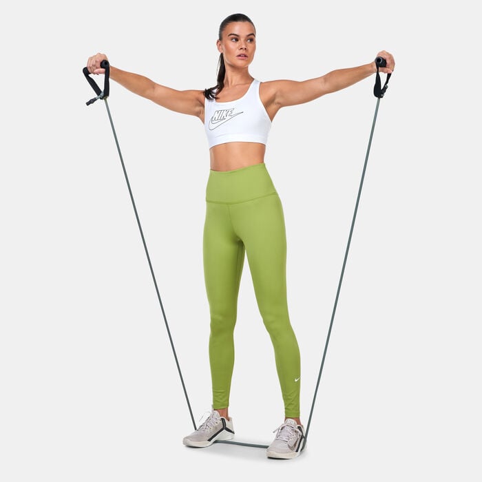 Nike Women's Swoosh Medium-Support Padded Logo Sports Bra White image number 2