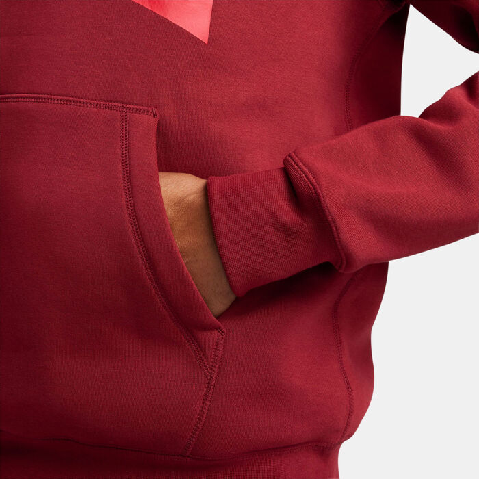 Nike Men's Club Fleece Pullover Hoodie Maroon image number 3